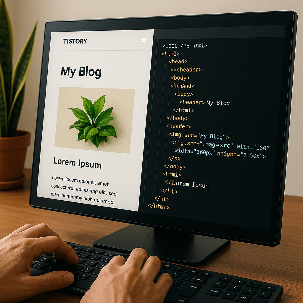 HTML을 통해 화면을 꾸밀 수 있는 티스토리